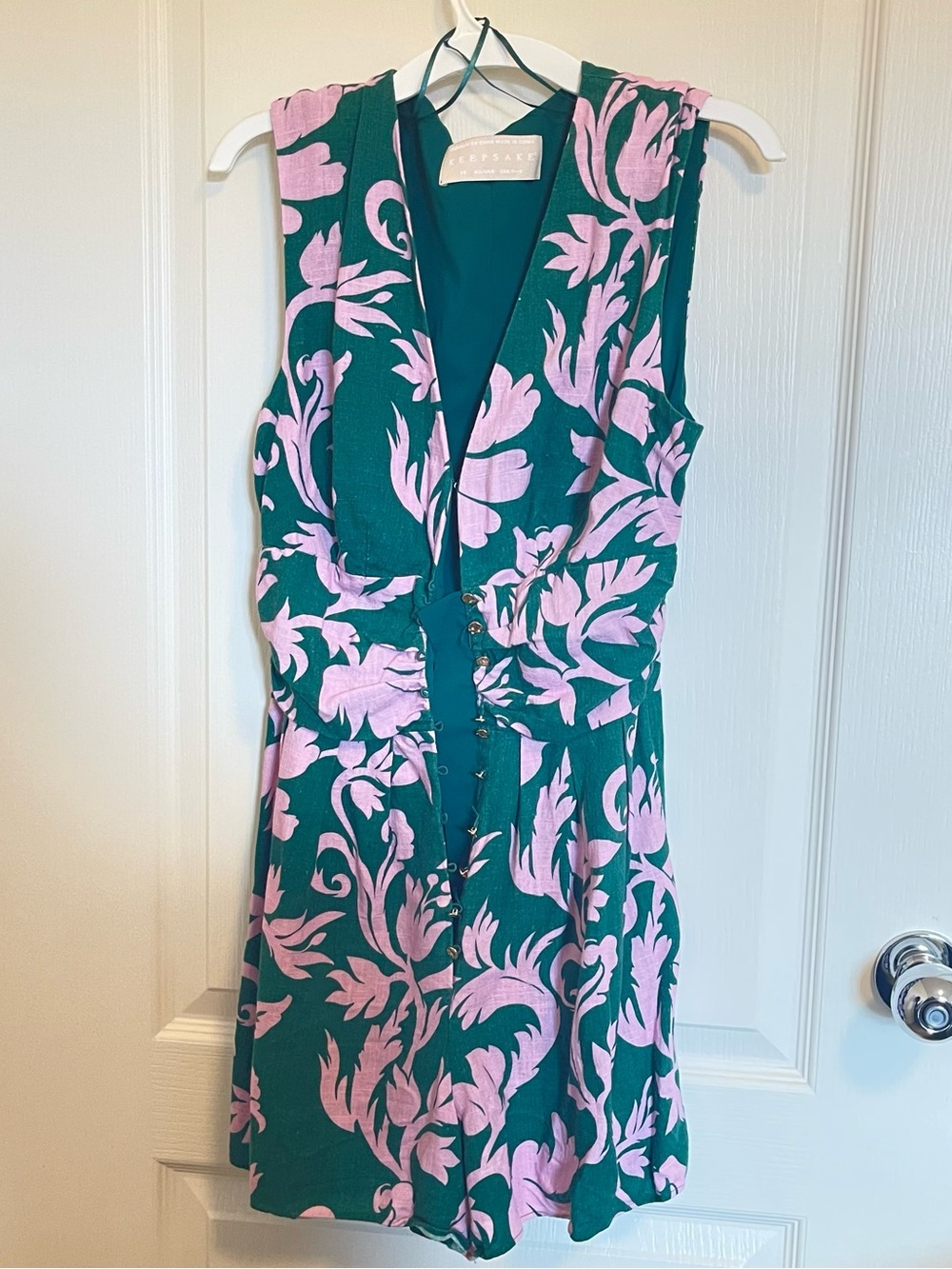 KEEPSAKE the Label Teal Jumper with Pink Floral Print
